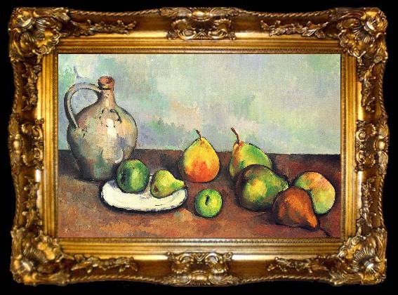 framed  Paul Cezanne Stilleben, Krug und Fruchte, ta009-2